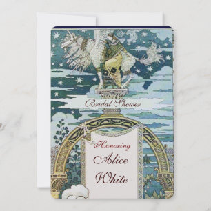 INVITATION DAME AVEC UNICORN FÊTE DES MARIÉES PARTY