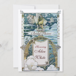 INVITATION DAME AVEC UNICORN FÊTE DES MARIÉES PARTY GOLD