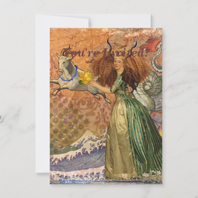 Invitation Dame de la Renaissance Capricorne Fantastique Vint (Devant)