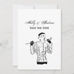 Invitation Dame golfeuse élégante des années 1930 avec club d