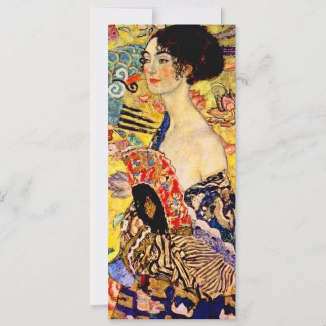 Invitation Dame Gustav Klimt avec ventilateur (Devant)
