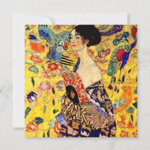 Invitation Dame Gustav Klimt avec ventilateur