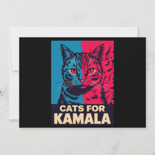 Invitation Dame sans enfants et amatrice de chats vote Kamala