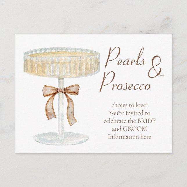 Invitation d'amour pour une douche de mariée Perle (Devant)