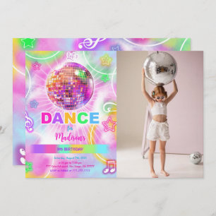 Invitation Dance Disco Party Neon Glow Photo