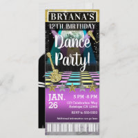 Dance Floor Disco Ball Anniversaire Photo Ticket