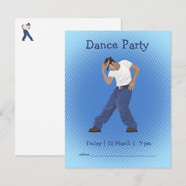 Invitation Dance Party Design personnalisé (Devant / Derrière)