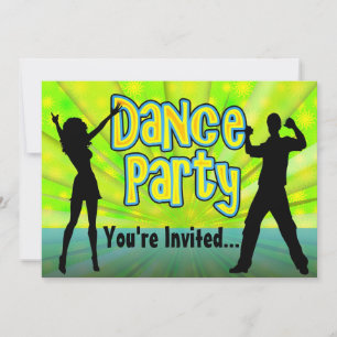 Invitation Dance Party, Neon Green/Black