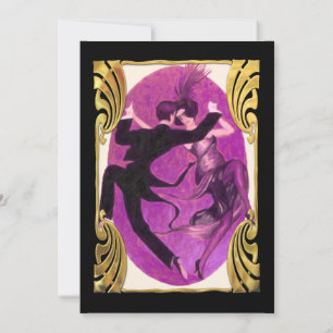 Invitation Dancing Couple Cocktail Party des années 20