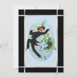 Invitation Dancing Couple Cocktail Party des années 20