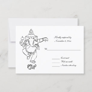 Invitation Dancing Ganesh   Indian Wedding RSVP