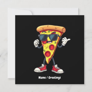 Invitation Dancing Pizza Slice Un Design Jouant Et Délicieux