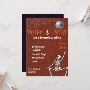 Invitation Dancing Skeleton Adult Halloween Party