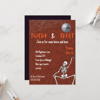 Invitation Dancing Skeleton Adult Halloween Party