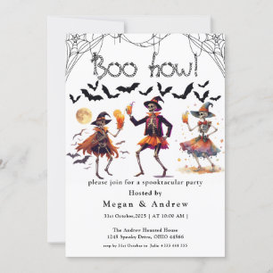 Invitation Dancing Skeleton Cowboy Halloween Casquette