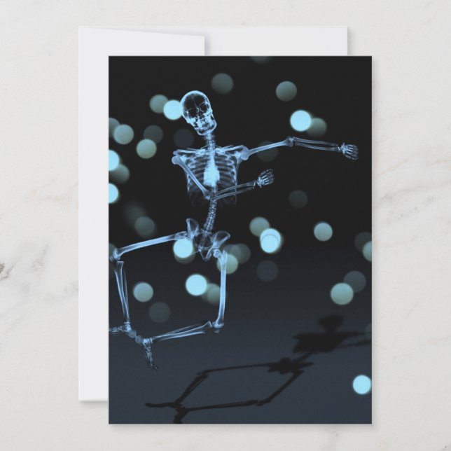 Invitation Dancing X-Ray Skeleton - Bleu (Devant)