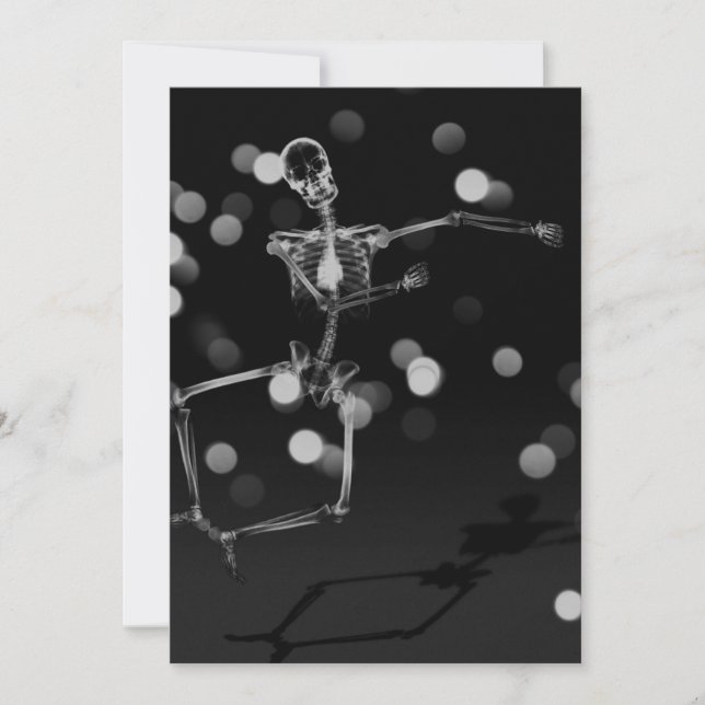 Invitation Dancing X-Ray Skeleton - Noir & Blanc (Devant)