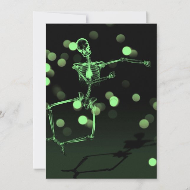 Invitation Dancing X-Ray Skeleton - Vert (Devant)