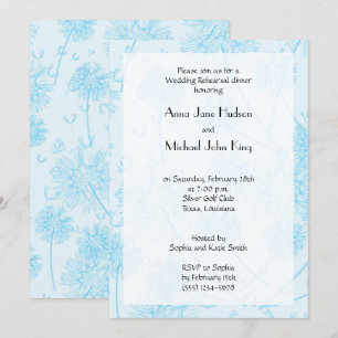 Invitation Dandelion Bleu, Dîner De Répétition Florale