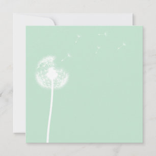 Invitation Dandelion sur l'invitation blank Mint