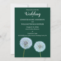 Dandelions Dandelion Horloges Mariage vert foncé