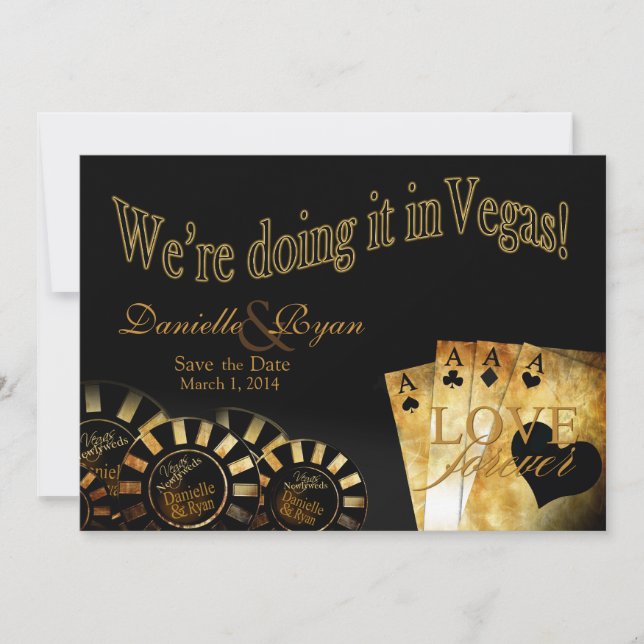 Invitation Danielle & Ryan Mariage Deluxe à Las Vegas (Devant)