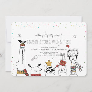 Invitation d'animal de fête de Noël