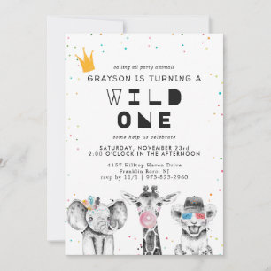 Invitation d'animal de fête simple moderne