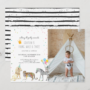 Invitation d'animal de fête simple moderne