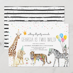 Invitation d'animal de fête simple moderne