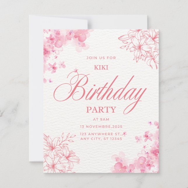 Invitation d'anniversaire (Devant)
