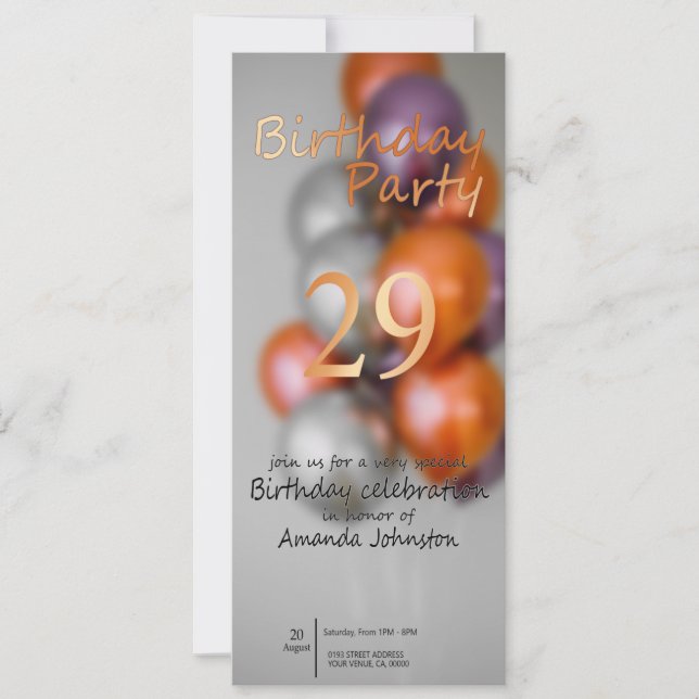 Invitation d'anniversaire (Devant)