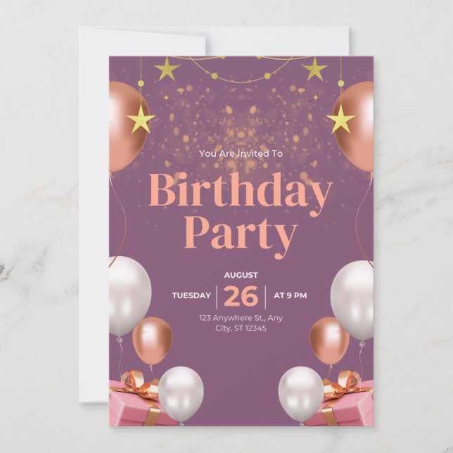 Invitation d'anniversaire  (Devant)