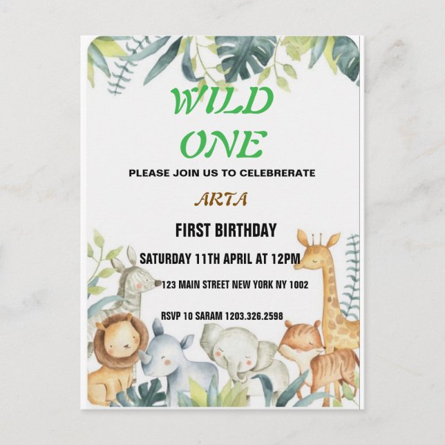 Invitation d'anniversaire (Devant)