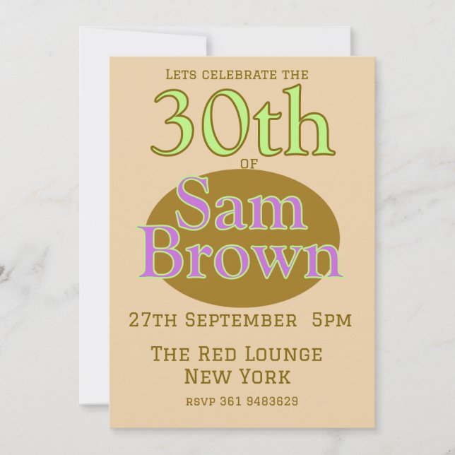 Invitation d'anniversaire (Devant)