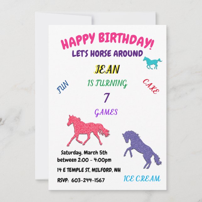 Invitation d'anniversaire (Devant)