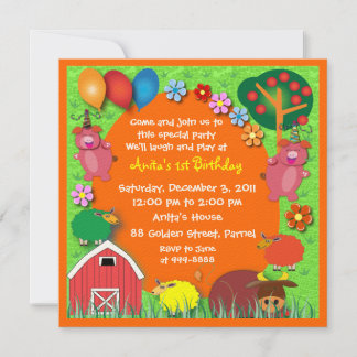 Invitation d'anniversaire : 004 Ferme