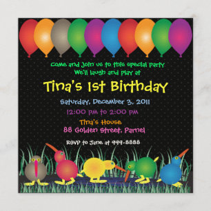 Invitation d'anniversaire : 010 Kiwi