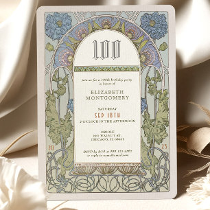 Invitation d'anniversaire 100 ans Art Nouveau par 