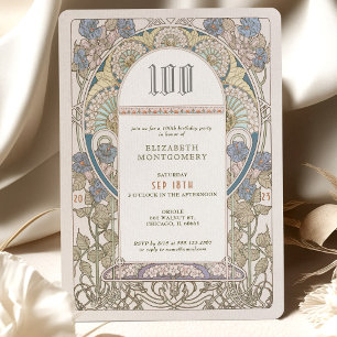 Invitation d'anniversaire 100 ans Art Nouveau par 