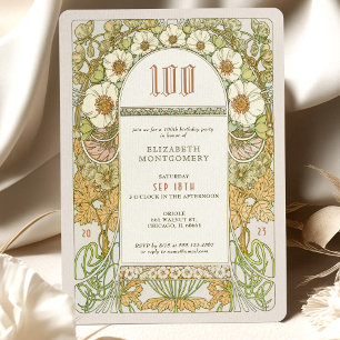 Invitation d'anniversaire 100 ans Art Nouveau par 