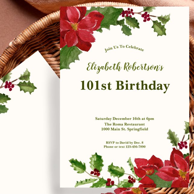 Invitation d'anniversaire 101 ans à la végétation  (Créateur téléchargé)