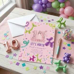Invitation d'anniversaire 10 ans avec photo d'anim