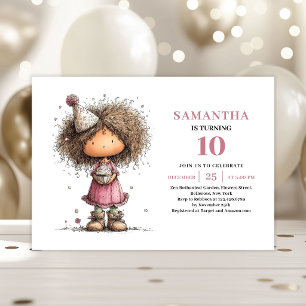 Invitation d'anniversaire 10 ans pour petite fille