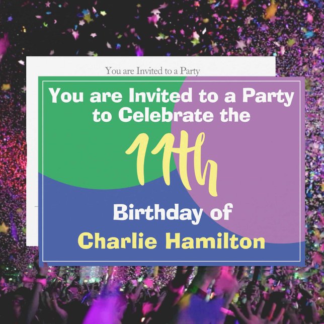 Invitation d'anniversaire 11 ans (Créateur téléchargé)