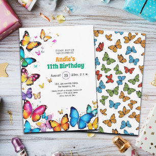Invitation d'anniversaire 11 ans La Joie des Papil
