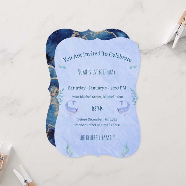 Invitation d'anniversaire (12,7 x 17,8 cm) - Thème (Devant/Arrière en situation)