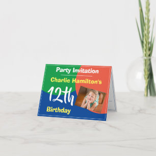 Invitation d'anniversaire 12 ans avec photo