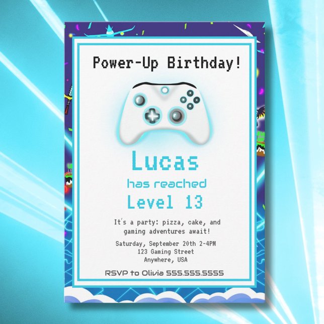 Invitation d'anniversaire 13 ans Epic Gamer Happy  (Créateur téléchargé)