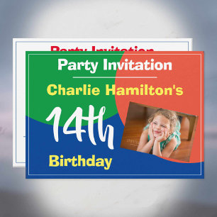 Invitation d'anniversaire 14 ans avec photo